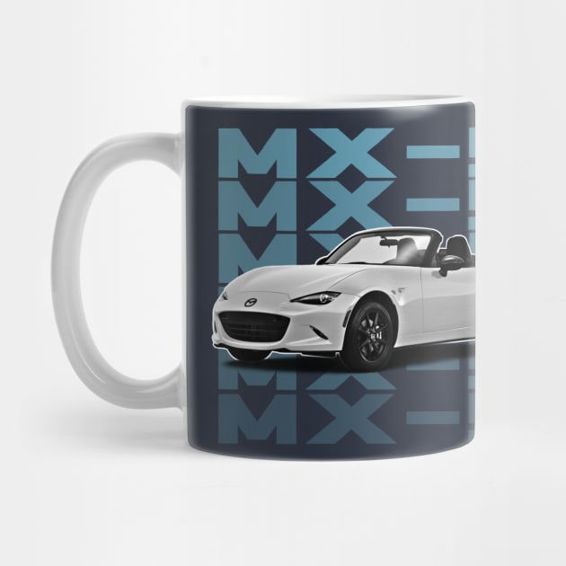 Mazda MX-5 (White) / Retro Style Design by DankFutura